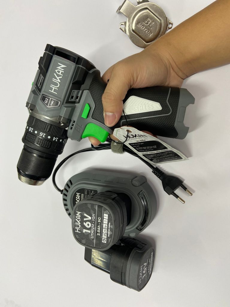 Máy khoan pin 10mm ( có khóa trục ) 16V Gen 2 Hukan H16-G2X-Q2