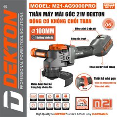 100mm Máy mài chân pin phổ thông DEKTON M21-AG9000PRO (Màu xám)