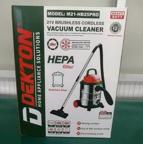 Máy hút bụi hoạt động bằng pin hiệu DEKTON, Model: M21-HB25PRO;21V, dung tích hộp chứa 25L, 160W