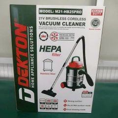 Máy hút bụi hoạt động bằng pin hiệu DEKTON, Model: M21-HB25PRO;21V, dung tích hộp chứa 25L, 160W