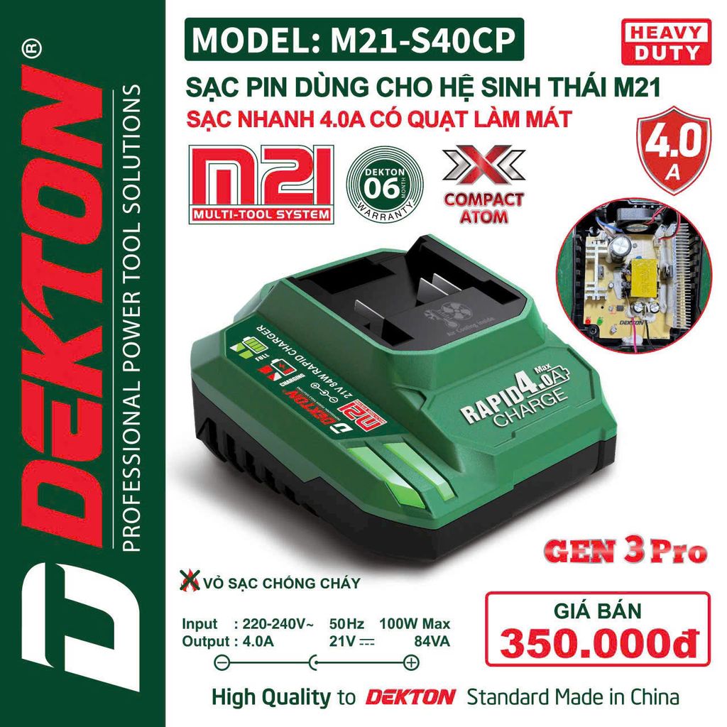 Sạc 21V 4A Dekton M21-S40XCP