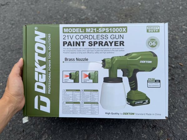 Máy phun sơn cầm tay hoạt động bằng pin, hiệu DEKTON, model M21-SPS1000X