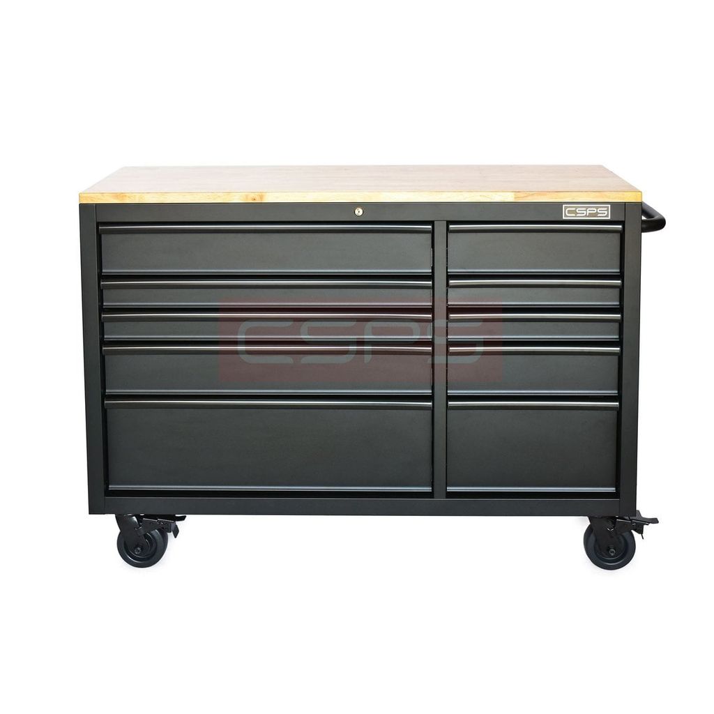 Tủ dụng cụ CSPS 132cm - 10 hộc kéo tay cầm trắng VNTC13210BB5M