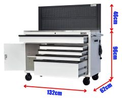 Tủ dụng cụ CSPS 132cm - 05 hộc kéo màu trắng VNTC13205BJ4M