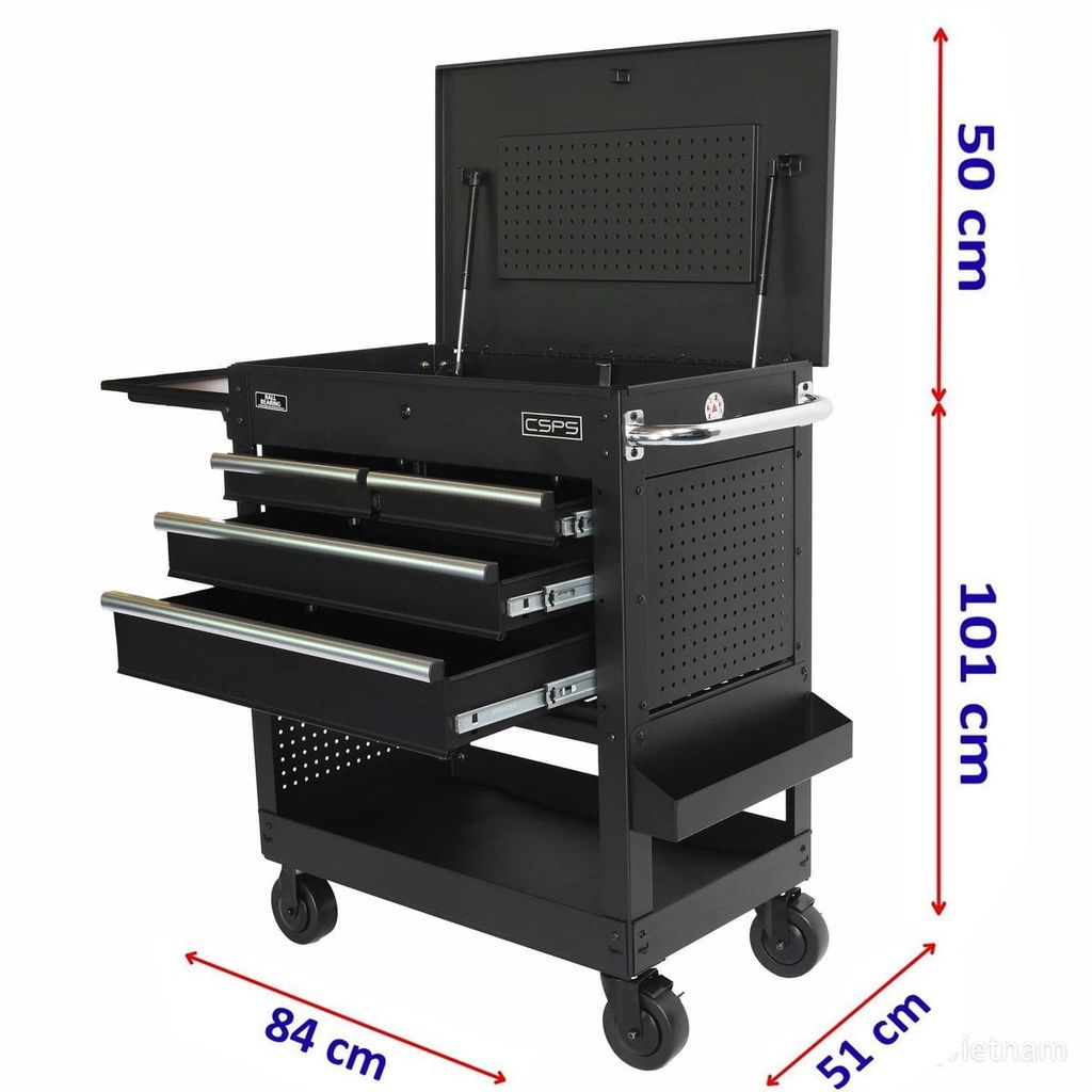 Tủ di động CSPS 84cm - 04 hộc kéo tay cầm trắng VNUC8404BB4