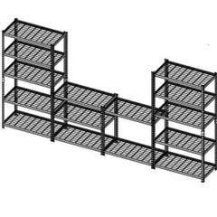 Kệ đa năng CSPS 076cm - 05 vỉ lưới màu đen VNSV076A5BB1