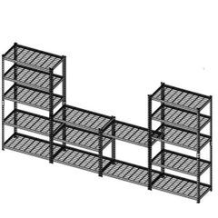 Kệ đa năng CSPS 122cm - 05 vỉ lưới màu đen VNSV122A5BB1