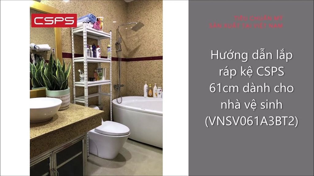 Kệ để đồ nhà vệ sinh 61cm CSPS VNSV061A3BT21