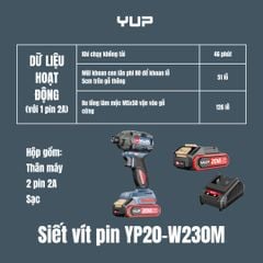 20V 3 CẤP CHỈNH LỰC CÓ BÚA 230Nm Jiangsu YUP YP20 W230M