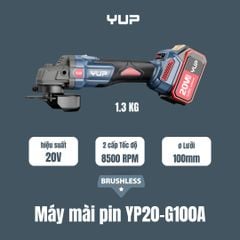 20V MÁY MÀI LƯỠI 100mm Tiết kiệm pin 4.0Ah Jiangsu YUP YP20 G100A