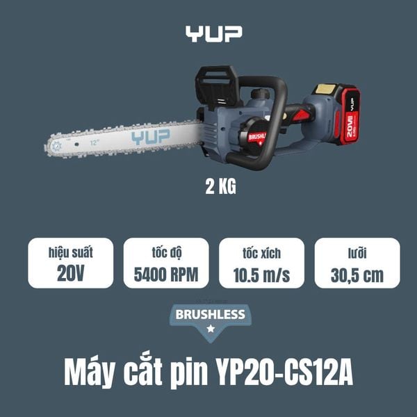 20V MÁY CƯA XÍCH 12inch 4.0Ah Jiangsu YUP YP20 CS12A