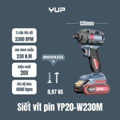 20V 3 CẤP CHỈNH LỰC CÓ BÚA 230Nm Jiangsu YUP YP20 W230M-THAN