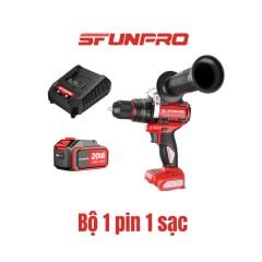 20V/4.0Ah Máy khoan vít búa kẹp 13mm SFUNPRO S20 DCR13A-4.0