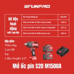 Đầu khẩu 3/4 inch lực siết 1500Nm SFUNPRO S20 M1500A