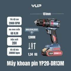 20V KHOAN VÍT BÚA 13mm Jiangsu YUP YP20 DR13M-THAN