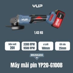 20V MÁY MÀI LƯỠI 100mm Tiết kiệm pin 4.0Ah Jiangsu YUP YP20 G100B-THAN