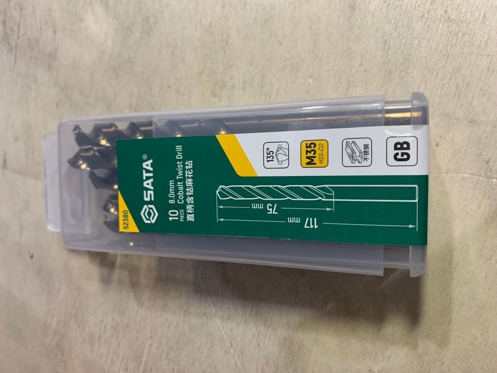 Bộ 10 mũi khoan chuôi tròn 8mm SATA 52380