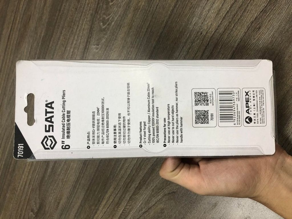 Kìm cắt cáp điện từ 6 inch SATA 70191