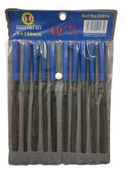 Bộ dũa 10 cây C-MART CE0016 5x180mm - Dũa cầm tay tiện dụng với tay cầm nhựa