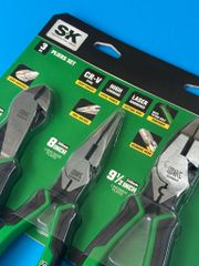 Bộ kìm 3 chiếc mũi thẳng, kìm cắt dây, kìm mũi nhọn SK tools SK01326