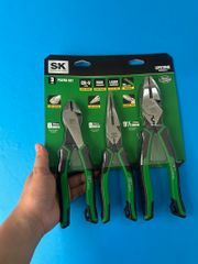 Bộ kìm 3 chiếc mũi thẳng, kìm cắt dây, kìm mũi nhọn SK tools SK01326