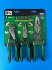 Bộ kìm 3 chiếc mũi thẳng, kìm cắt dây, kìm mũi nhọn SK tools SK01326