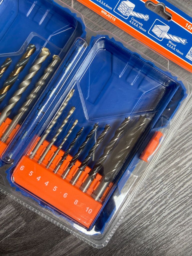 Bộ 16 mũi khoan kim loại, bê tông và gỗ WADFLOW WMJ6516