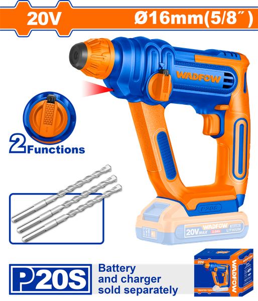 Máy khoan búa dùng pin 20V Wadfow WLM1516 (Chưa Pin & Sạc)