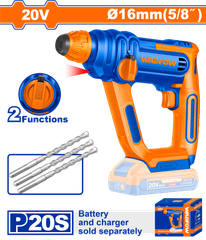 Máy khoan búa dùng pin 20V Wadfow WLM1516 (Chưa Pin & Sạc)