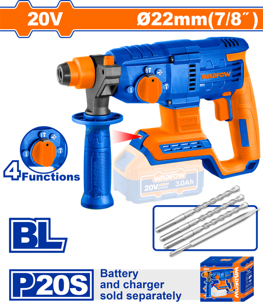 Máy khoan búa dùng pin 20V Wadfow WLM15220 (Chưa Pin & Sạc)