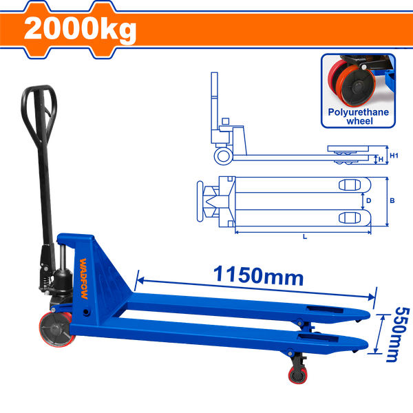 Xe nâng tay thủy lực WADFOW WNH1R20