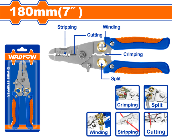 Kìm tuốt dây điện 180mm WADFOW WPL5627