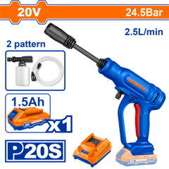 Máy rửa xe dùng pin 20V Wadfow WQX01202 (1 Pin 1.5Ah, 1 Sạc)