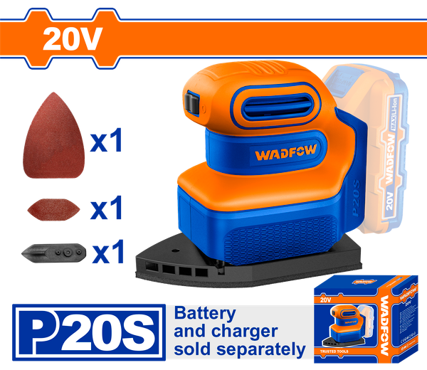 Máy chà nhám tam giác dùng pin 20V Wadfow WRAP5020 (Chưa Pin & Sạc)