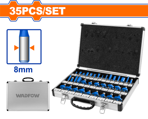 Bộ 35 Mũi Phay Gỗ 8Mm WRG2P08 WADFOW