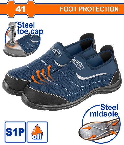 Giày bảo hộ vải mũi đế thép size 41 Wadfow WSB4541
