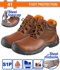 Giày bảo hộ da mũi đế thép size 41 Wadfow WSB6541