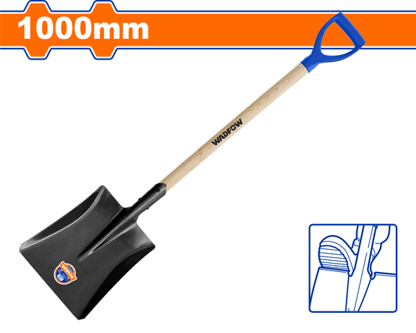 Xẻng thép vuông cán gỗ 1000mm Wadfow WSE1317