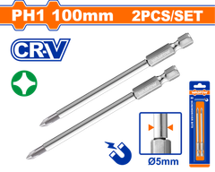 Bộ 2 mũi vít bake nối dài PH1x100mm WADFOW WSV9KPH1