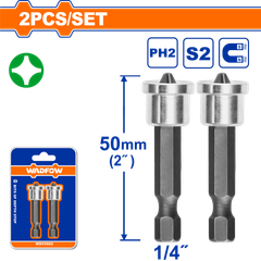 Bộ 2 mũi vít bake nối dài PH2x50mm WADFOW WSV5602