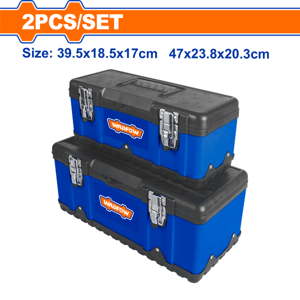 Bộ 2 hộp đựng công cụ bằng nhựa & thép 15.5″ và 18.5″ Wadfow WTB6A02