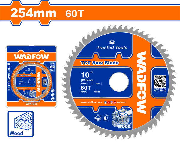 Lưỡi Cưa Gỗ TCT 254mmx60T WADFOW WTC1K10