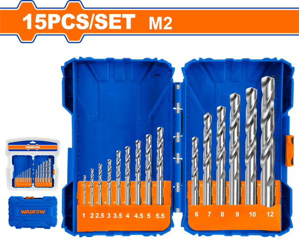 Bộ 15 Mũi Khoan Kim Loại HSS M2 WADFOW WTD6525
