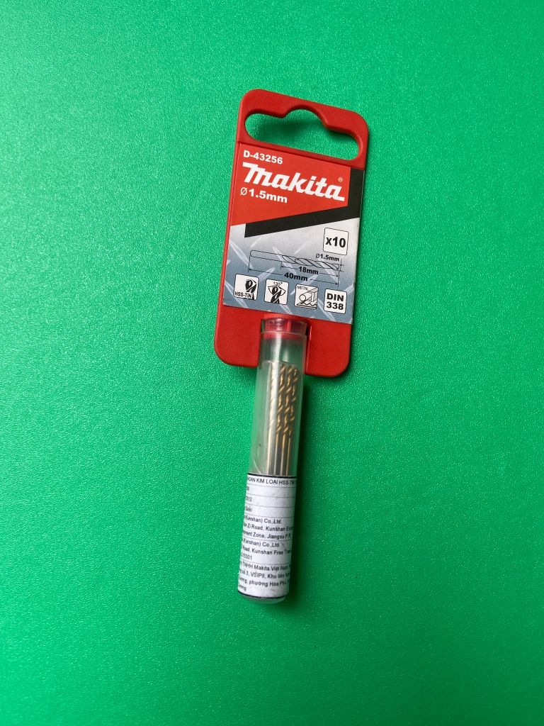 MŨI KHOAN KIM LOẠI HSS-TIN 10CÁI 1.5X40MM Makita D-43256