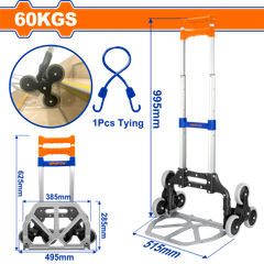 Xe Kéo Hàng 6 Bánh Leo Cầu Thang 60kg WADFOW WWB6A06