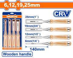 Bộ 4 Đục Gỗ 6 12 19 25mm WADFOW WWC3214