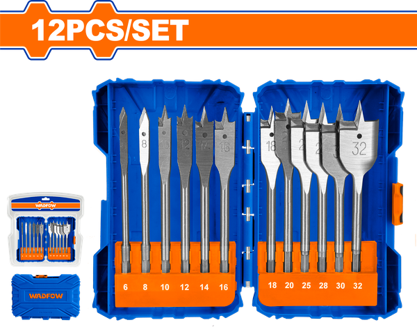 Bộ 12 Mũi Khoan Gỗ Đuôi Dẹp WADFOW WWF6512