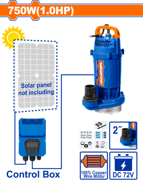 Máy Bơm Chìm Năng Lượng Mặt Trời 750W (1.0HP) WADFOW WWPQDC03