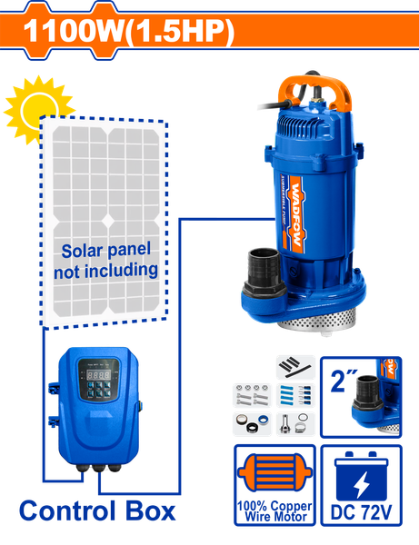 Máy Bơm Chìm Năng Lượng Mặt Trời 1100W (1.5HP) WADFOW WWPQDC04