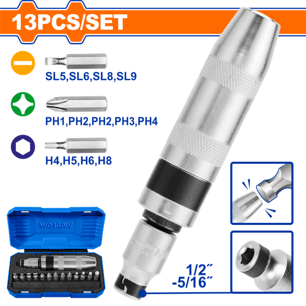 Bộ 13 Món Tua Vít Bắt Vít Đóng Xuyên WADFOW WYM1B13